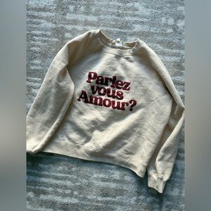 Sezane Parlez vous Amour Cotton Sweater XS